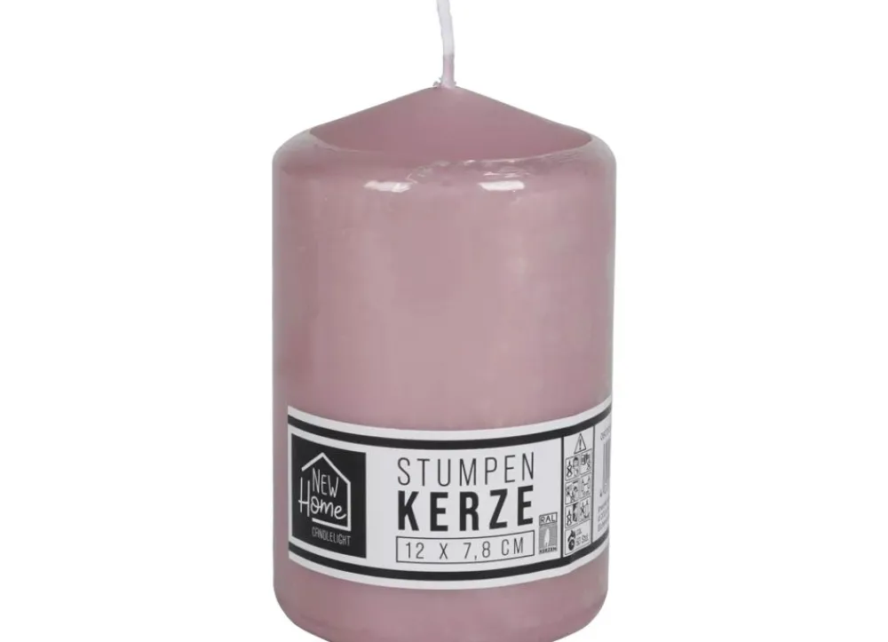 New Home Candlelight Stumpenkerzen^Stumpenkerze Glatt 78X120Mm Altrosa