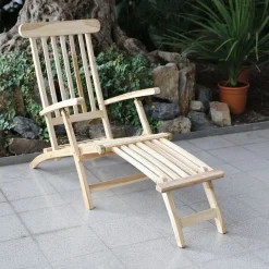 TP Garten- Und Sonnenliegen^Teak-Deckchair Natur Unbehandelt