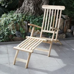 TP Garten- Und Sonnenliegen^Teak-Deckchair Natur Unbehandelt