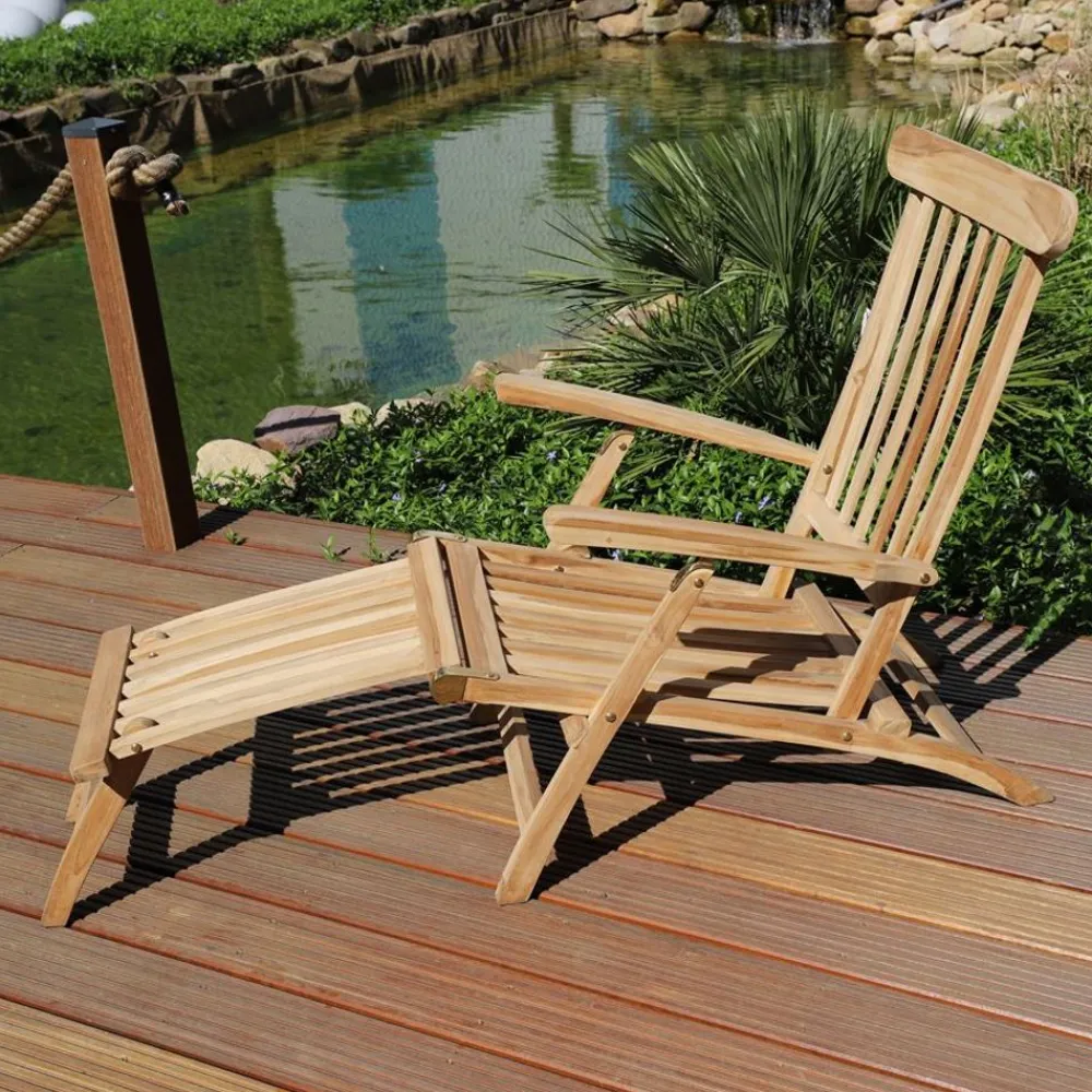 TP Garten- Und Sonnenliegen^Teak-Deckchair Natur Unbehandelt