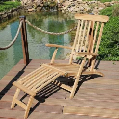 TP Garten- Und Sonnenliegen^Teak-Deckchair Natur Unbehandelt