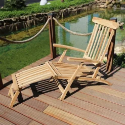 TP Garten- Und Sonnenliegen^Teak-Deckchair Natur Unbehandelt