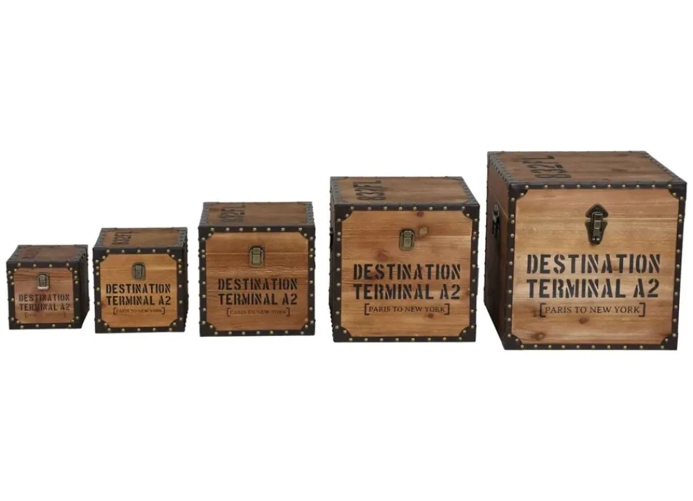 TP Dekokisten Und Truhen^Vintage-Holzkisten 5Er-Set