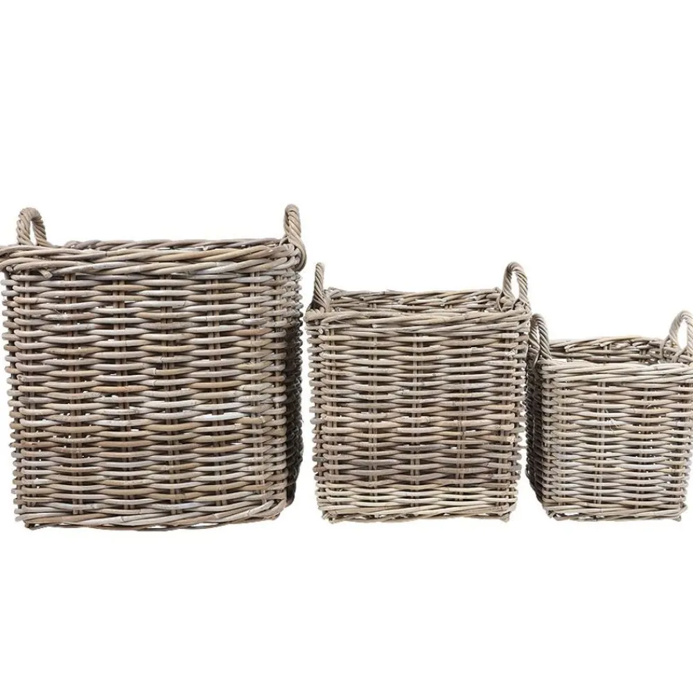 TP Körbe Und Taschen^WeidenKörbe Eckig Natural-Grey 3Er-Set