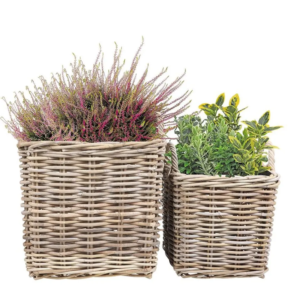 TP Körbe Und Taschen^WeidenKörbe Eckig Natural-Grey 3Er-Set