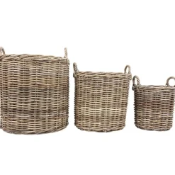 TP Körbe Und Taschen^WeidenKörbe Rund Natural-Grey 3Er-Set