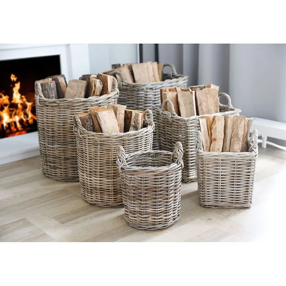 TP Körbe Und Taschen^WeidenKörbe Rund Natural-Grey 3Er-Set