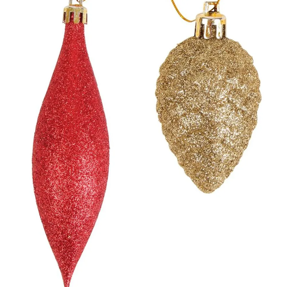 New Home Christmas Weihnachtsbaumanhänger^Weihnachtsbaumschmuck-Set 87-Teilig Aus Kunststoff Rot/Gold