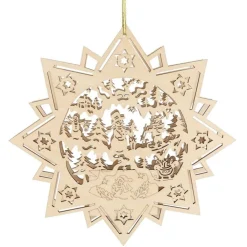 New Home Christmas Holzdeko^Weihnachts-Holzstern 30Cm Mit 10 Leds