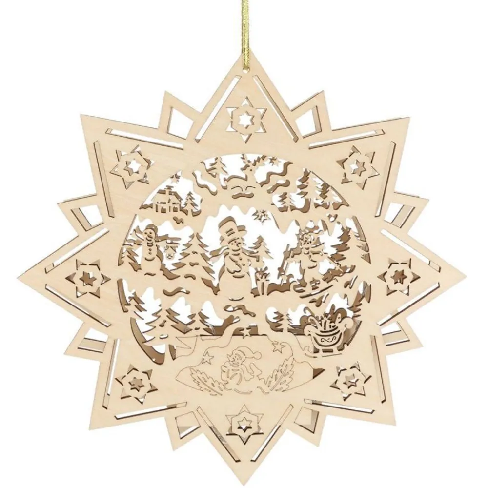 New Home Christmas Holzdeko^Weihnachts-Holzstern 30Cm Mit 10 Leds