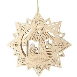 New Home Christmas Holzdeko^Weihnachts-Holzstern 30Cm Mit 10 Leds