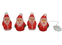 New Home Christmas Weihnachtslichterketten^Weihnachtsmanner-Lichterkette Aus Acryl Mit Timer 40 Leds Warmweis