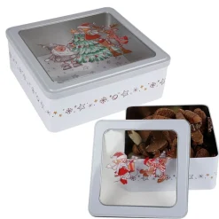 TP Vorratsdosen^Weihnachts-Metalldosen 2-Teilig Eckig Mit Sichtfenster