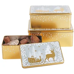 New Home Christmas Vorratsdosen^Weihnachts-Metalldosen-Set Rechteckig 3-Teilig