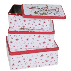 New Home Christmas Vorratsdosen^Weihnachts-Metalldosen-Set Rechteckig 3-Teilig