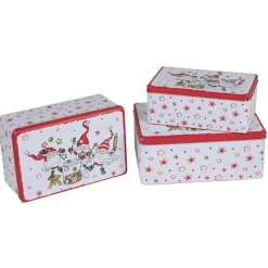 New Home Christmas Vorratsdosen^Weihnachts-Metalldosen-Set Rechteckig 3-Teilig