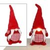 Pseudohersteller Weihnachtsfiguren^Weihnachts-Wichtel-Frau Mit Leuchtender Led-Nase 56Cm Rot