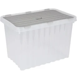 Jelenia Plast Aufbewahrungsboxen^Wellenbox Mit Klappdeckel 17 Liter Pastell/Schwarz