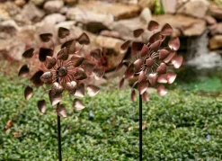 TP Gartenstecker^Windmuhle Herzen Aus Metall 30X76-106X15Cm Rose