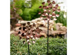TP Gartenstecker^Windmuhle Herzen Aus Metall 30X76-106X15Cm Rose