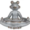 TP Gartenfiguren^Yoga-Frosch Im Lotussitz Mit Vogeltranke 48X39X26Cm